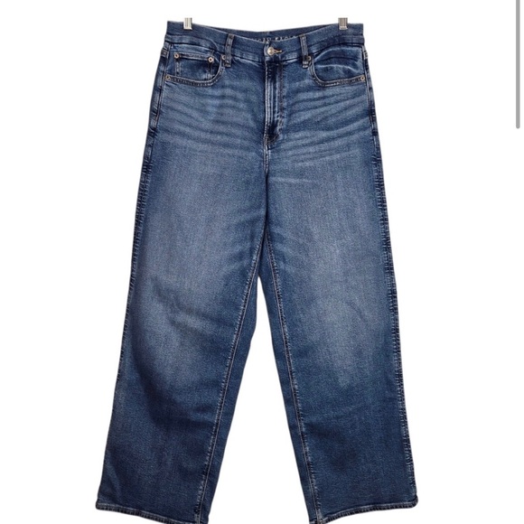 American Eagle Outfitters Denim - American Eagle Stretch Curvy Super High Rise Baggy Straight Jeans 10 Regular
